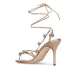 Manolo Blahnik Beige Silk Stiletto Heel Sandals Manolo Blahnik