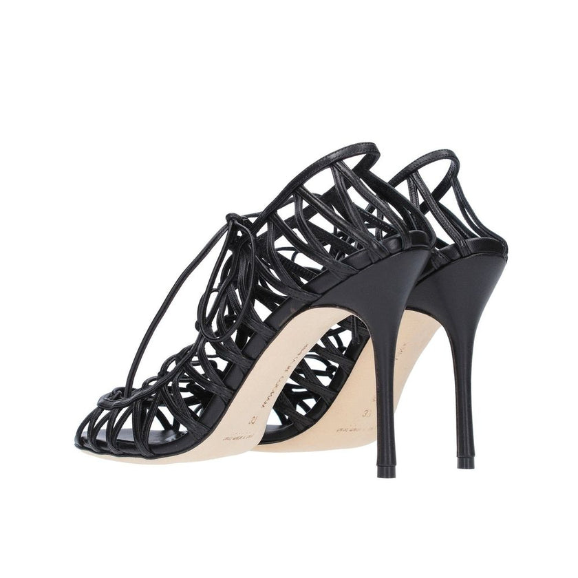 Manolo Blahnik Black Leather Sandals Manolo Blahnik