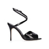 Manolo Blahnik Black Calfskin Stiletto Heel Sandals Manolo Blahnik