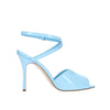 Manolo Blahnik Blue Calfskin Stiletto Heel Sandals Manolo Blahnik