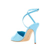 Manolo Blahnik Blue Calfskin Stiletto Heel Sandals Manolo Blahnik
