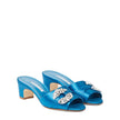 Manolo Blahnik Blue Silk Mules Manolo Blahnik