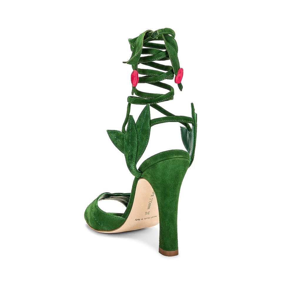 Manolo Blahnik Bicolor Calfskin Strap-On Sandals Manolo Blahnik