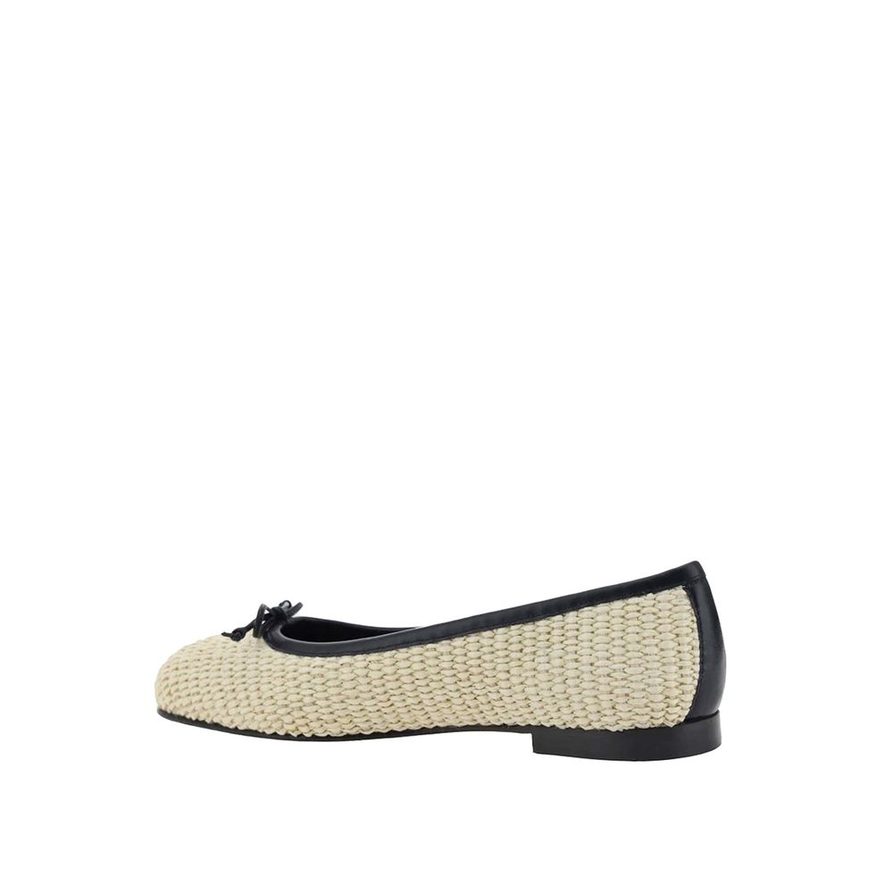 Manolo Blahnik Beige Raffia Ballet Flats Manolo Blahnik