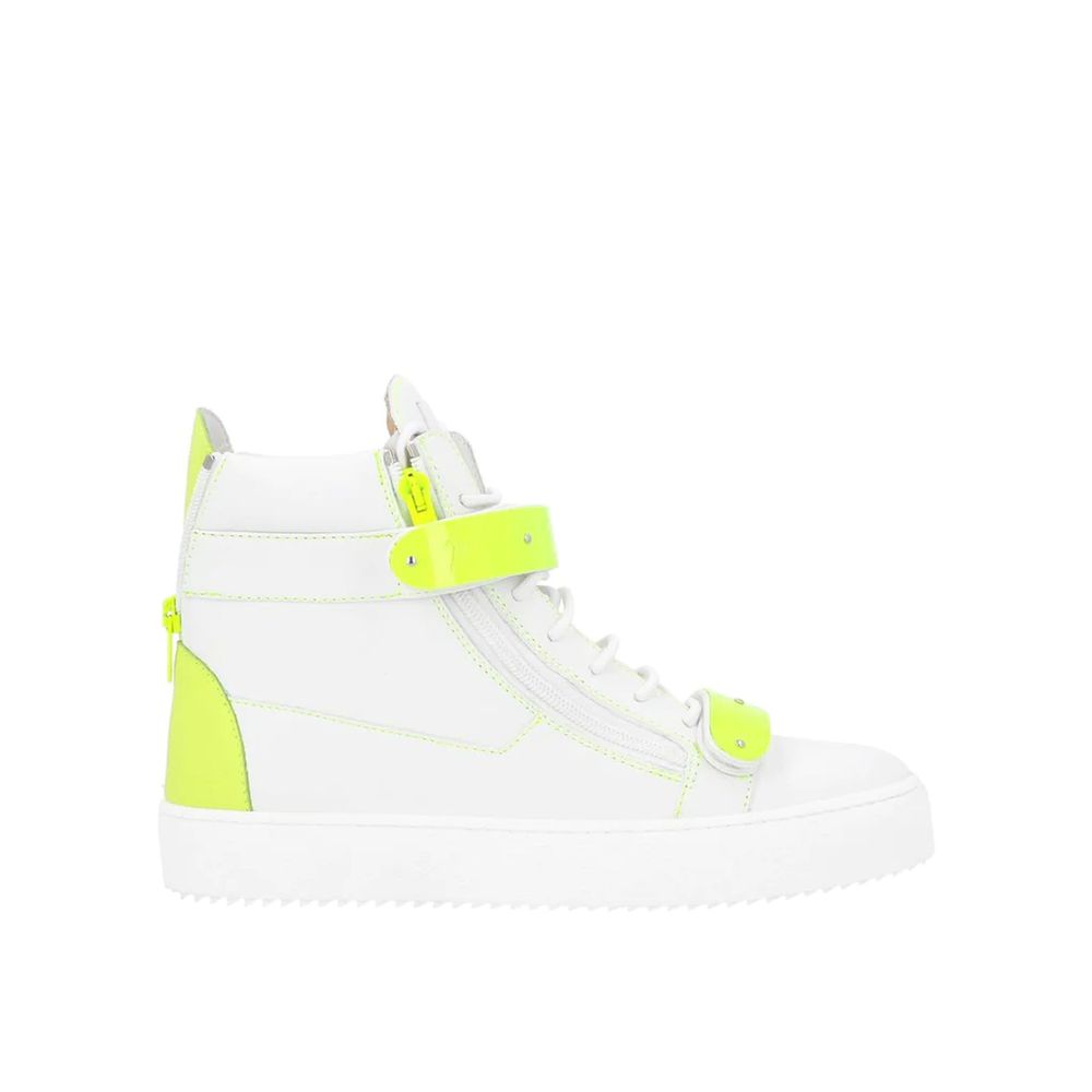 Giuseppe Zanotti White Calfskin High Top Sneakers Giuseppe Zanotti