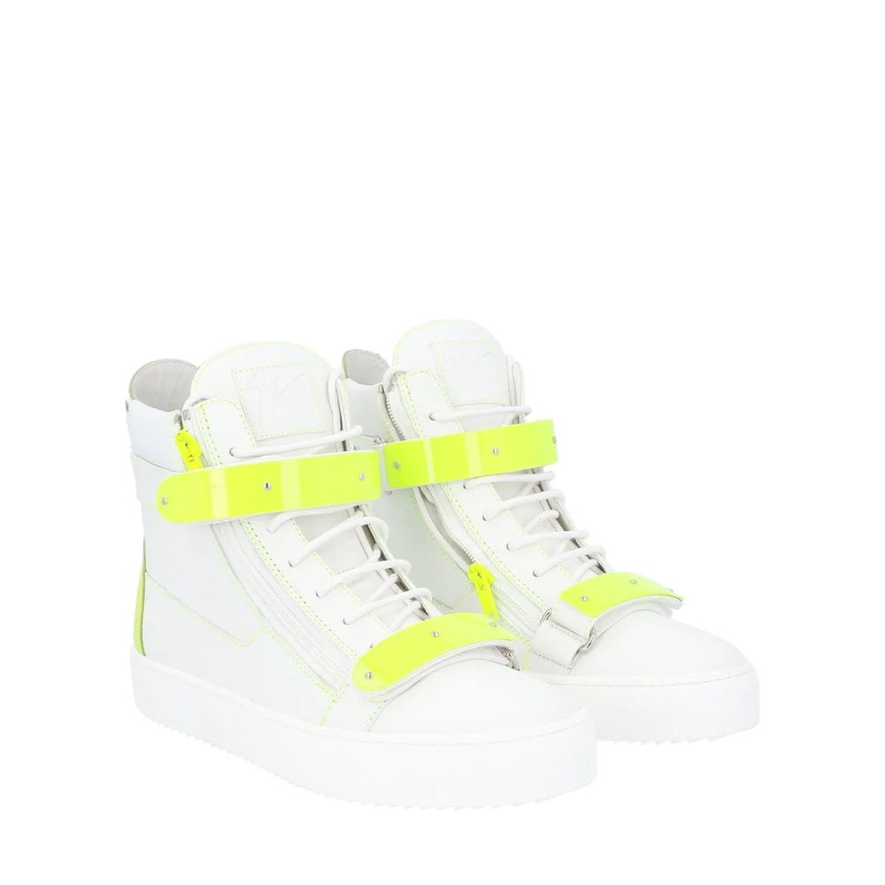 Giuseppe Zanotti White Calfskin High Top Sneakers Giuseppe Zanotti