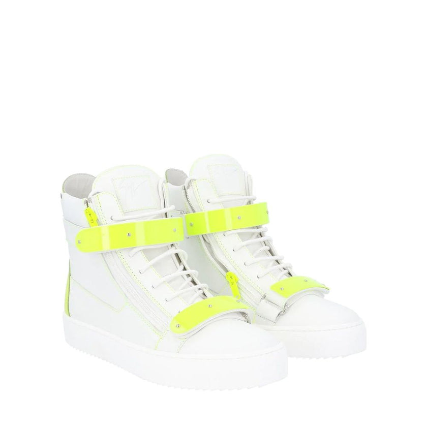 Giuseppe Zanotti White Calfskin High Top Sneakers Giuseppe Zanotti
