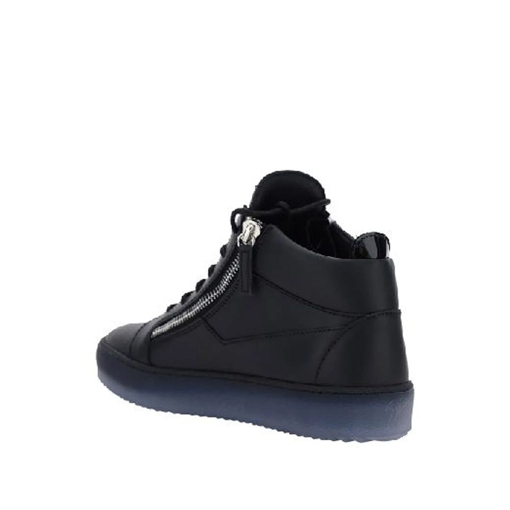 Giuseppe Zanotti Black Calfskin High Top Sneakers Giuseppe Zanotti