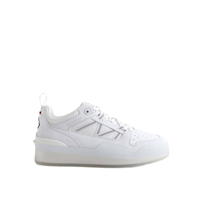 Moncler White Calfskin Low Top Sneakers Moncler