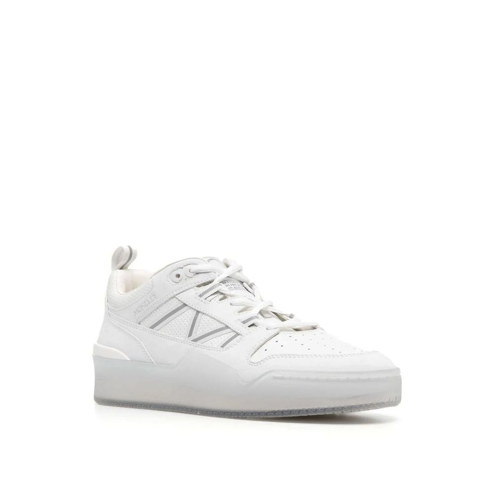 Moncler White Calfskin Low Top Sneakers Moncler