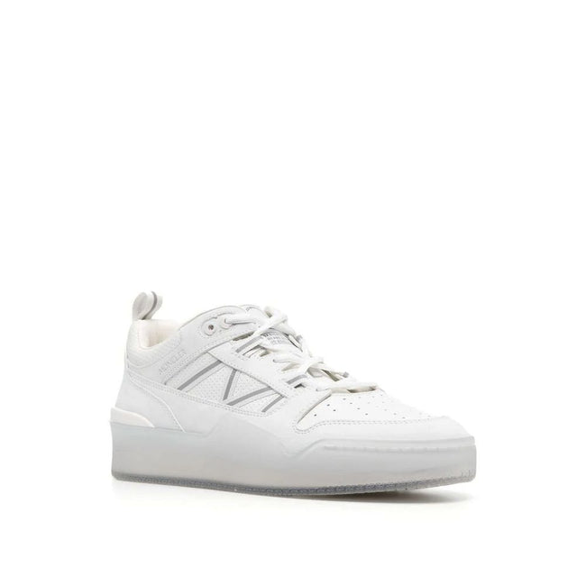 Moncler White Calfskin Low Top Sneakers Moncler
