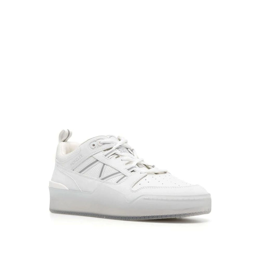 Moncler White Calfskin Low Top Sneakers Moncler