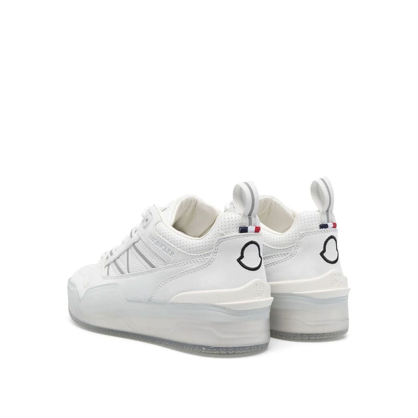 Moncler White Calfskin Low Top Sneakers Moncler