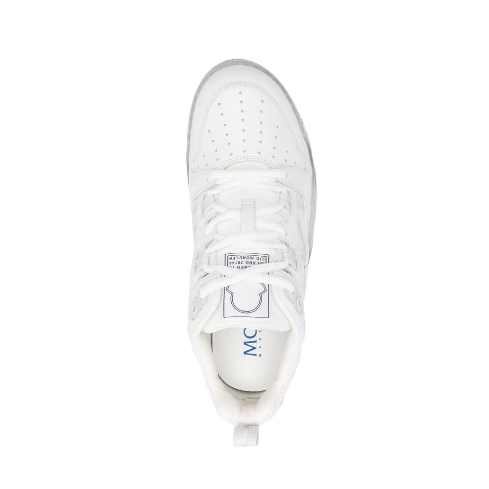 Moncler White Calfskin Low Top Sneakers Moncler