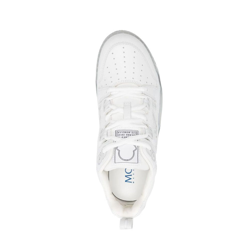 Moncler White Calfskin Low Top Sneakers Moncler