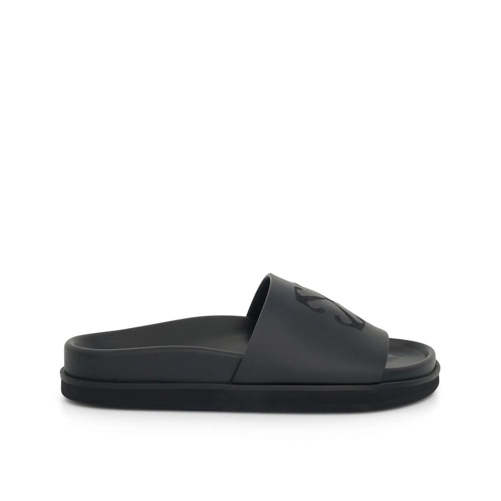 Off-White Black Rubber Slippers Off-White