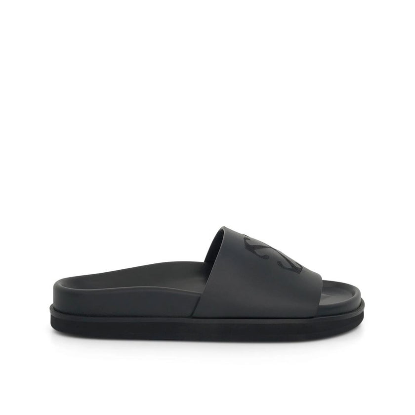Off-White Black Rubber Slippers Off-White