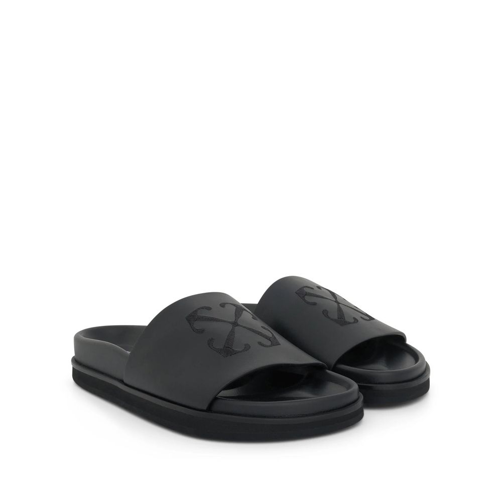 Off-White Black Rubber Slippers Off-White