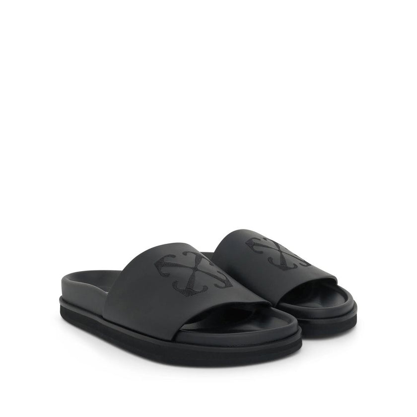 Off-White Black Rubber Slippers Off-White