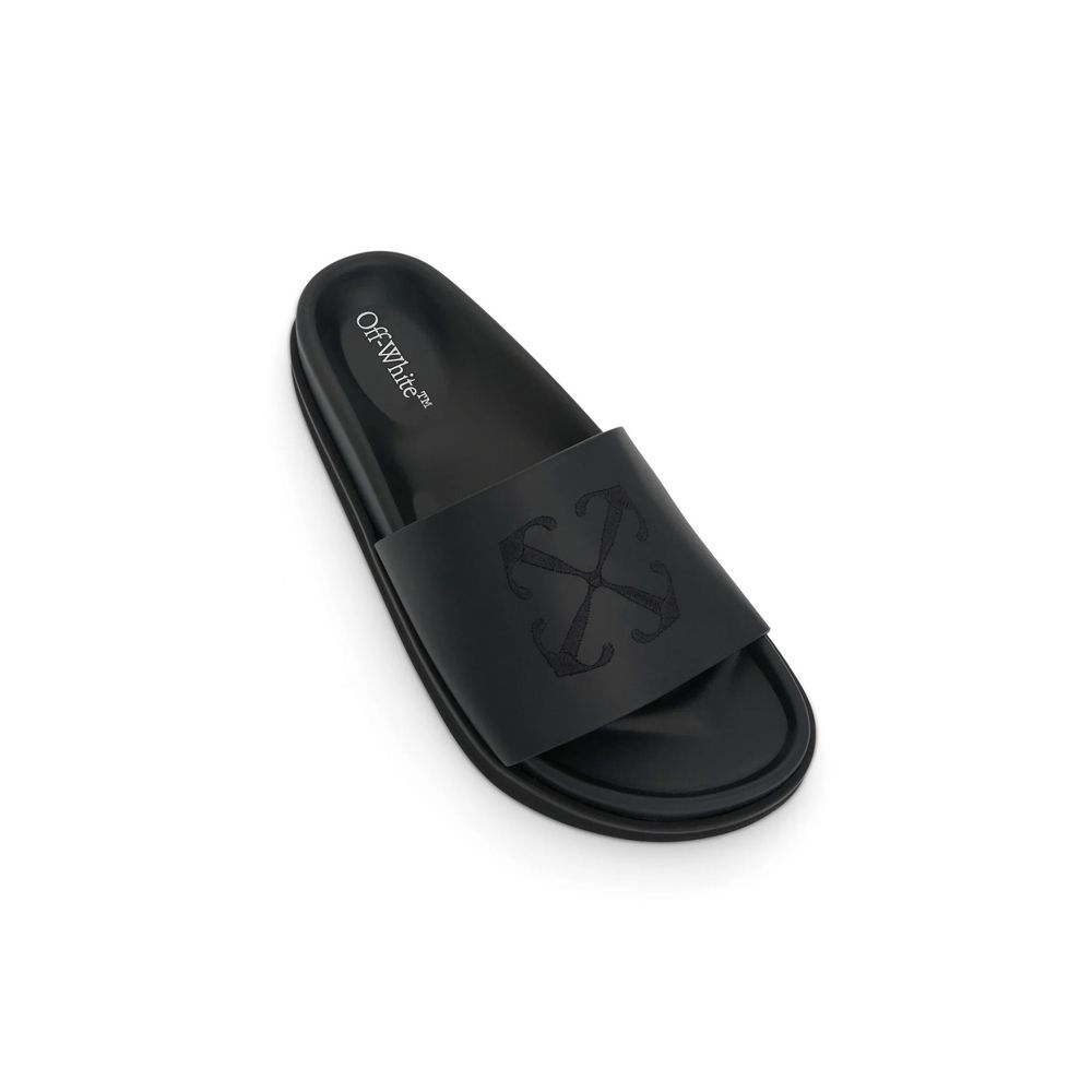 Off-White Black Rubber Slippers Off-White