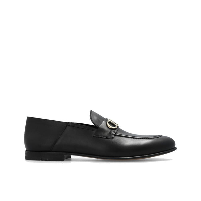 Salvatore Ferragamo Black Calfskin Slip-On Loafers Salvatore Ferragamo