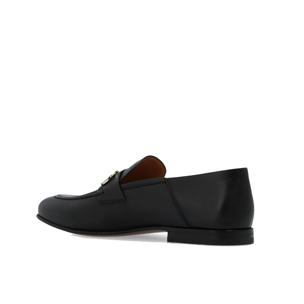 Salvatore Ferragamo Black Calfskin Slip-On Loafers Salvatore Ferragamo