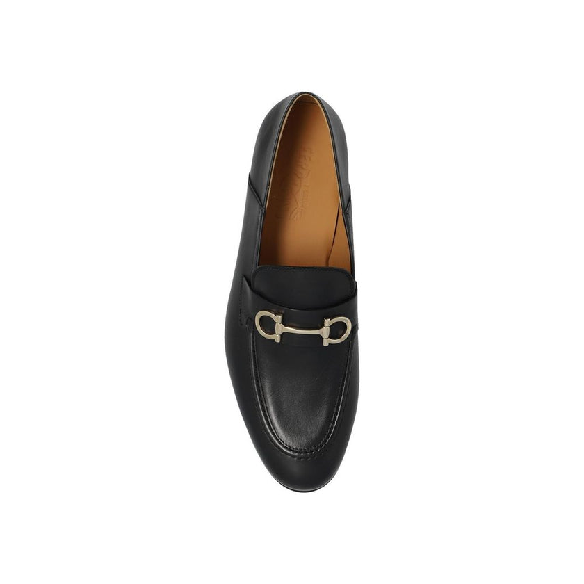 Salvatore Ferragamo Black Calfskin Slip-On Loafers Salvatore Ferragamo