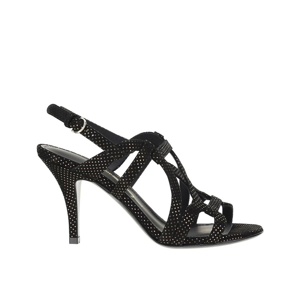 Salvatore Ferragamo Black Leather Stiletto Heel Sandals Salvatore Ferragamo