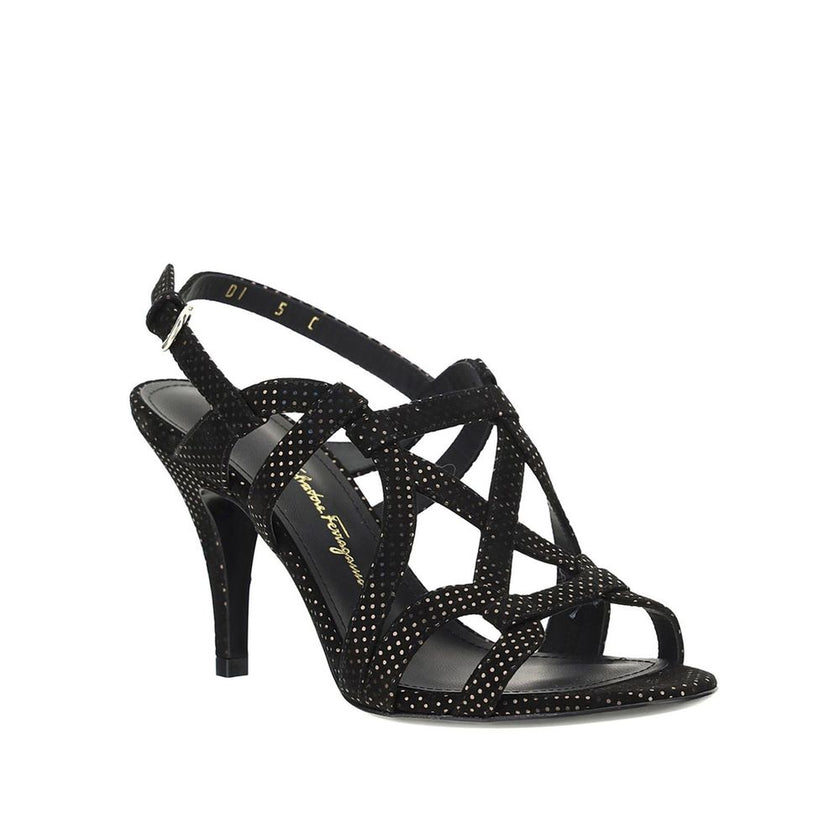 Salvatore Ferragamo Black Leather Stiletto Heel Sandals Salvatore Ferragamo