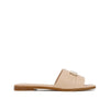 Salvatore Ferragamo Beige Calfskin Flat Sandals Salvatore Ferragamo