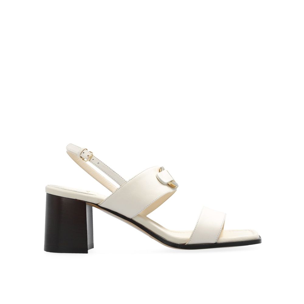 Salvatore Ferragamo White Calfskin Platform Sandals Salvatore Ferragamo