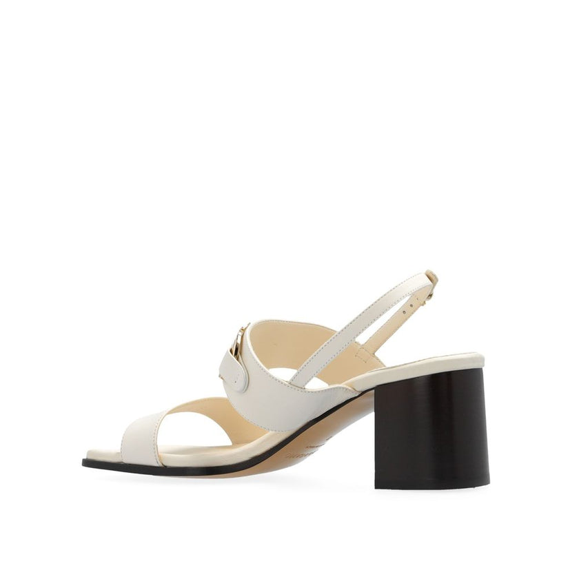 Salvatore Ferragamo White Calfskin Platform Sandals Salvatore Ferragamo