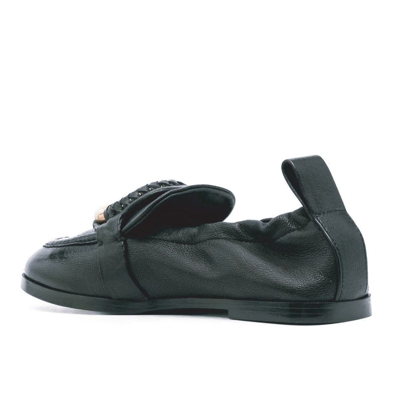 See By Chloé Black Calfskin Slip-On Loafers See By Chloé