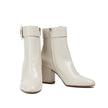 Sergio Rossi White Lamb Leather Ankle Boots Sergio Rossi