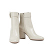 Sergio Rossi White Lamb Leather Ankle Boots Sergio Rossi