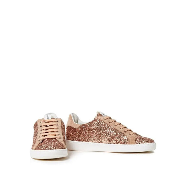 Sergio Rossi Rose Gold Fabric Low Top Sneakers Sergio Rossi