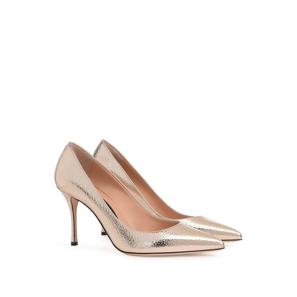 Sergio Rossi Rose Gold Calfskin High Heel Pumps Sergio Rossi