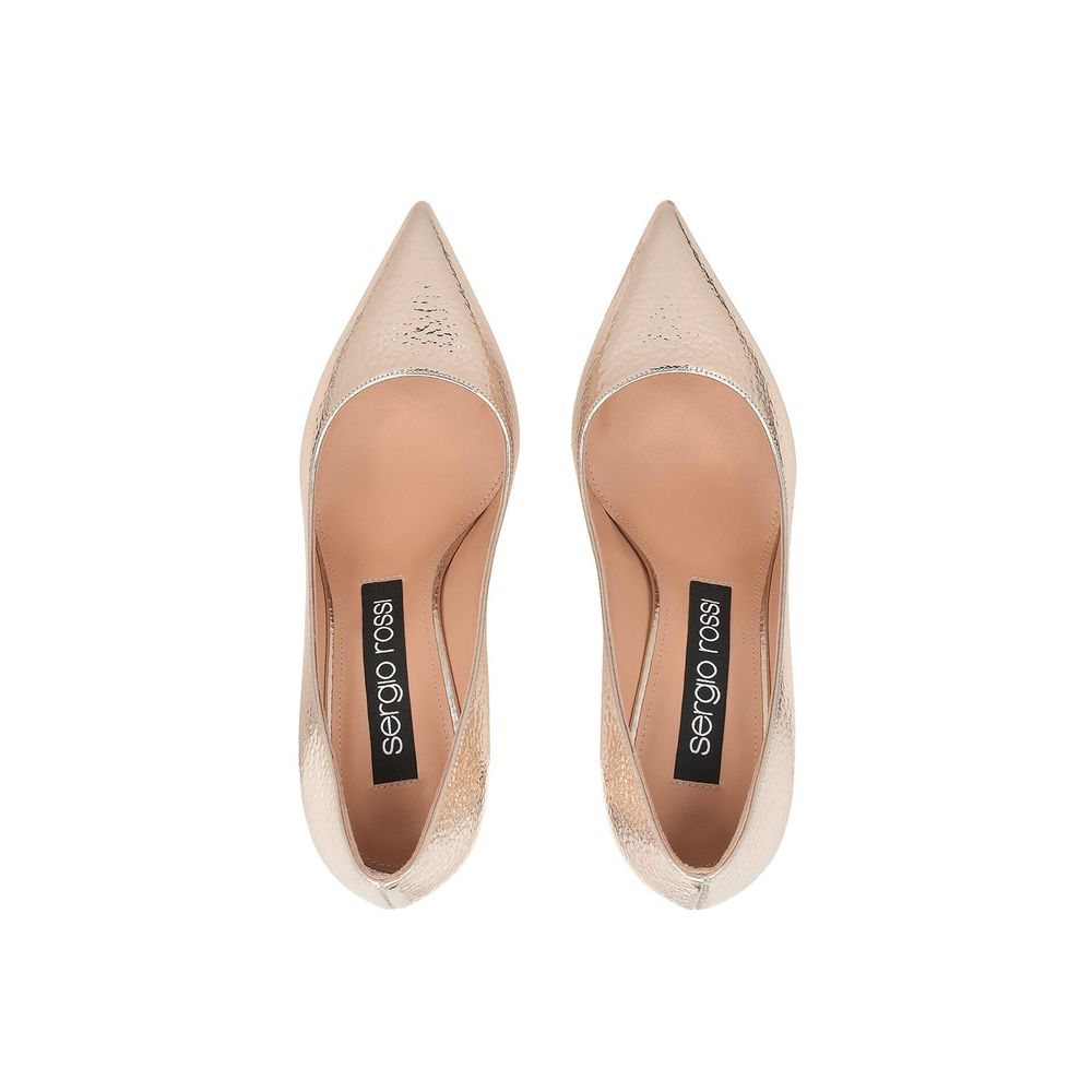 Sergio Rossi Rose Gold Calfskin High Heel Pumps Sergio Rossi