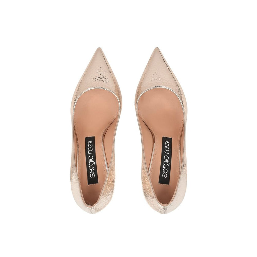 Sergio Rossi Rose Gold Calfskin High Heel Pumps Sergio Rossi