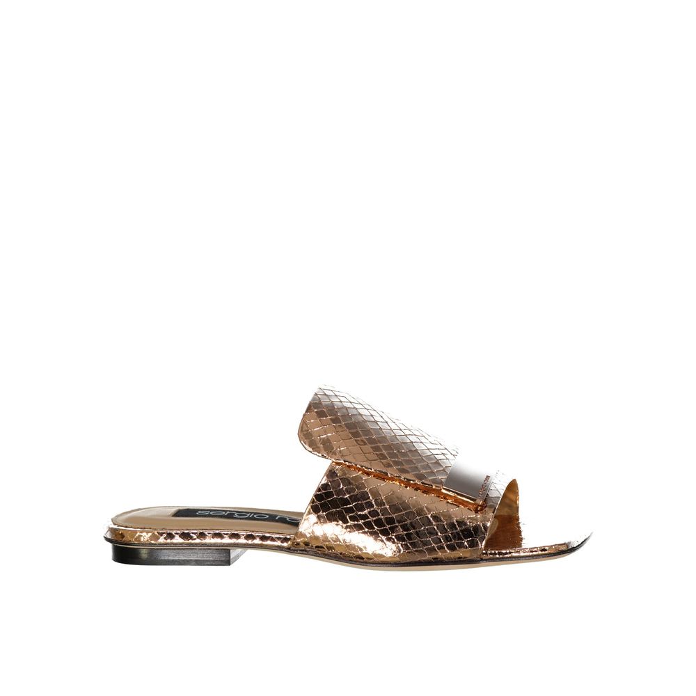 Sergio Rossi Rose Gold Calfskin Sandals Sergio Rossi