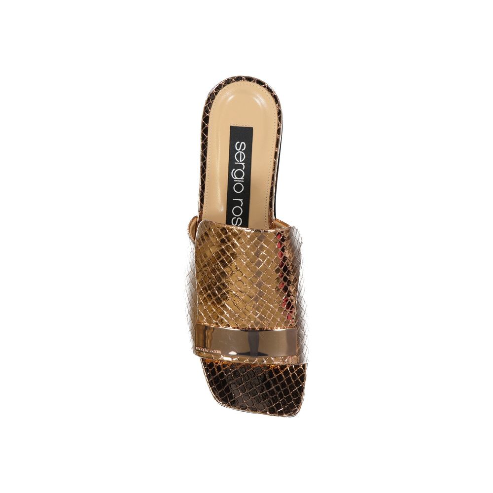 Sergio Rossi Rose Gold Calfskin Sandals Sergio Rossi