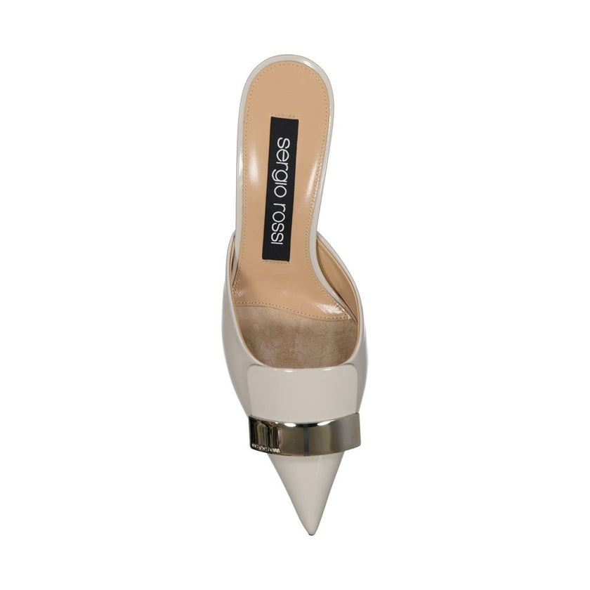 Sergio Rossi Beige Calfskin Mules Sergio Rossi