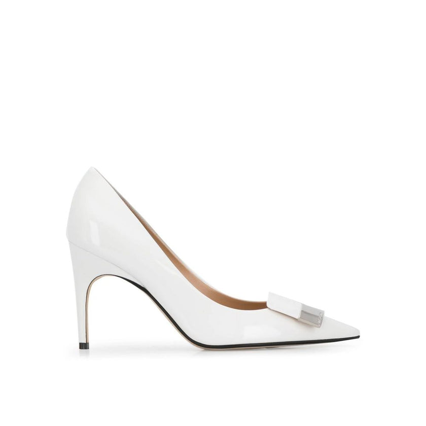 Sergio Rossi White Calfskin High Heel Pumps Sergio Rossi