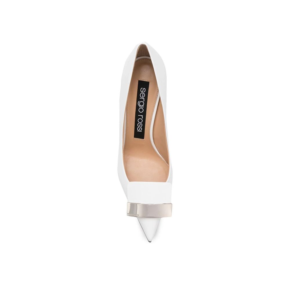 Sergio Rossi White Calfskin High Heel Pumps Sergio Rossi