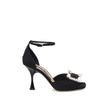 Sergio Rossi Black Fabric Stiletto Heel Sandals Sergio Rossi