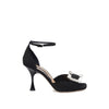 Sergio Rossi Black Fabric Stiletto Heel Sandals Sergio Rossi