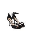 Sergio Rossi Black Fabric Stiletto Heel Sandals Sergio Rossi