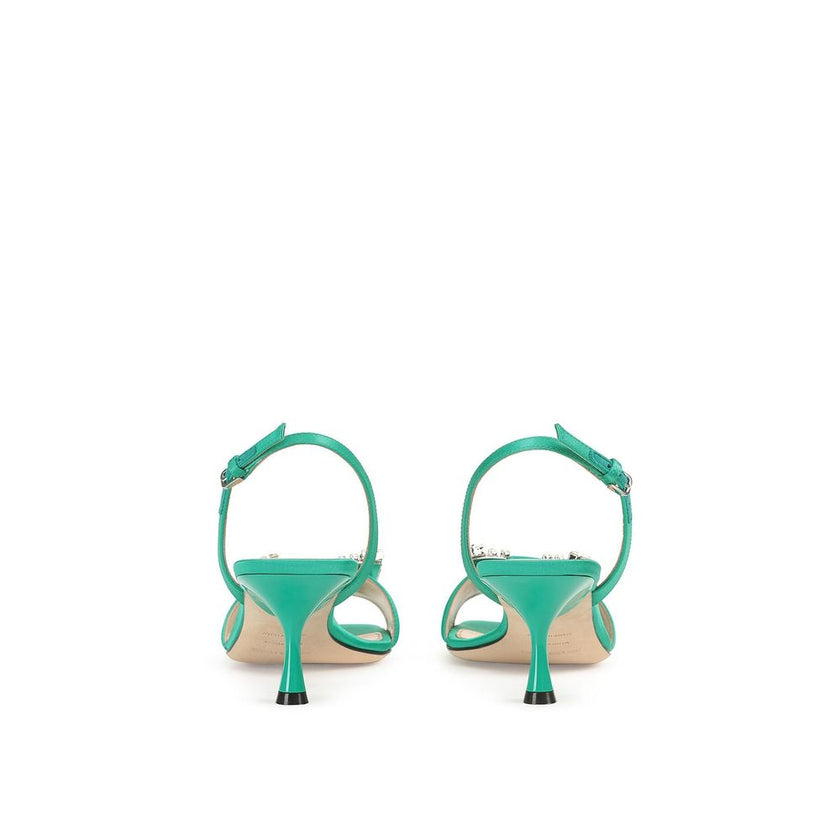 Sergio Rossi Bicolor Silk Stiletto Heel Sandals Sergio Rossi