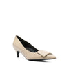 Sergio Rossi Beige Calfskin Mid Heel Pumps Sergio Rossi