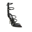 Versace Black Calfskin Stiletto Heel Sandals Versace